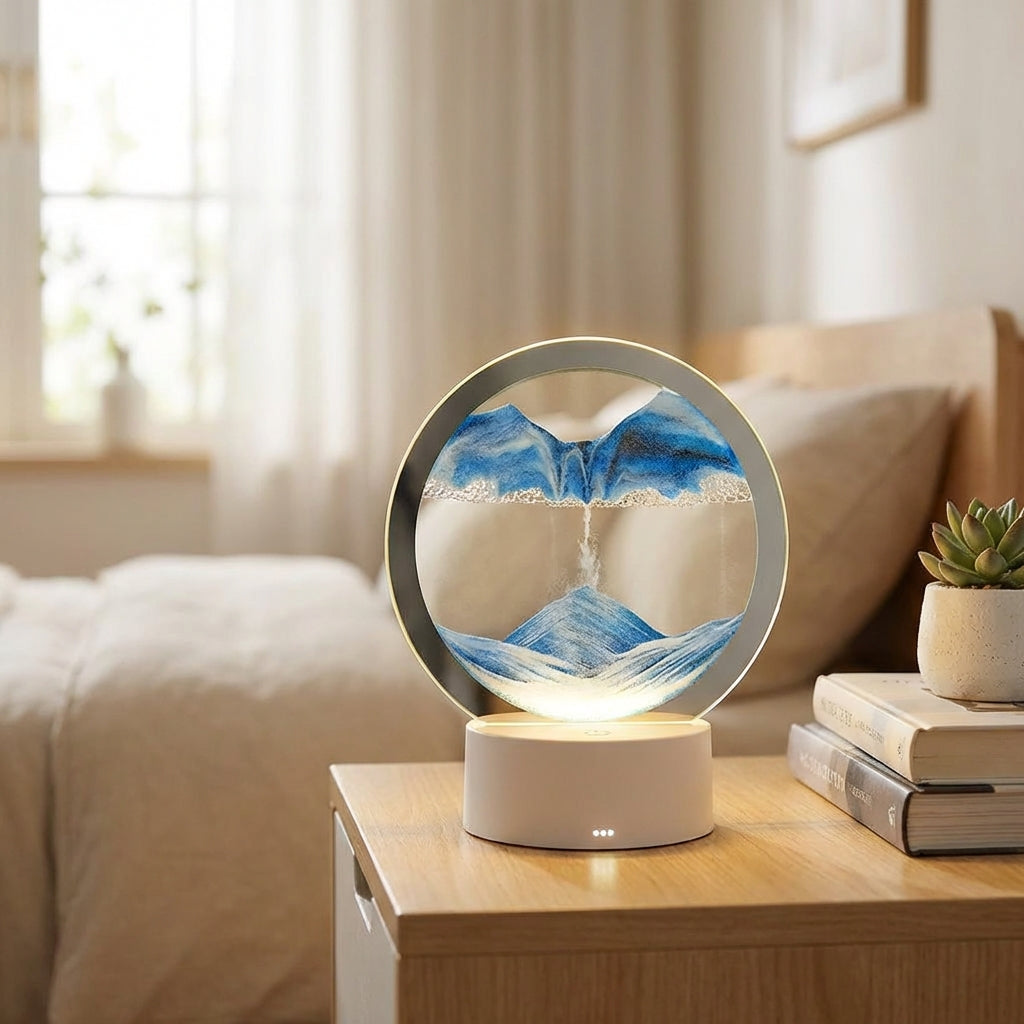 Stylish Round Glass Table Lamp - Pexav