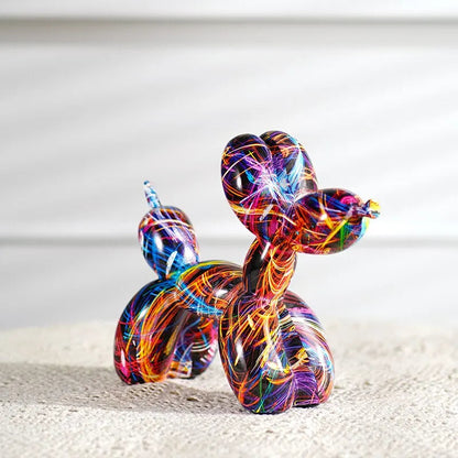 Unique Urban Dog Figurine – Handmade Resin Art Statue - Pexav