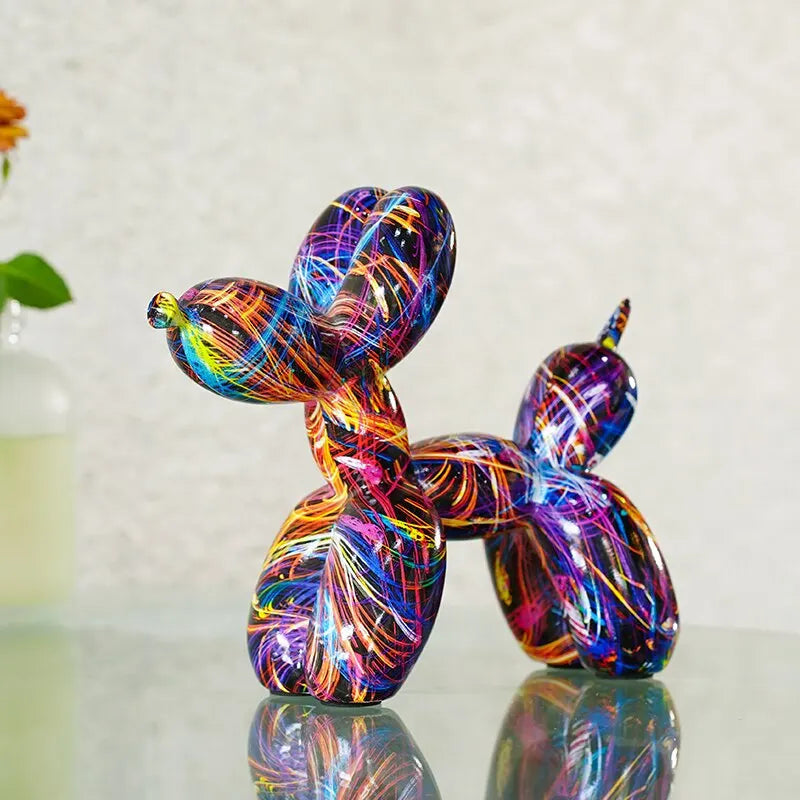 Modern Graffiti Dog Statue – Handcrafted Resin Decorative Piece for Artistic Home Decor 3