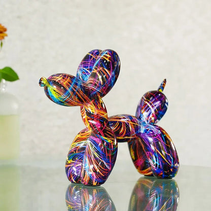 Modern Graffiti Dog Statue – Handcrafted Resin Decorative Piece for Artistic Home Decor 3