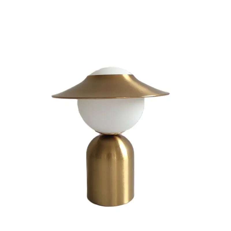 Modern LED Bedside Lamp with Gold Metal Frame and Elegant Glass Ball – Stylish Nightstand Lighting for Bedroom 0