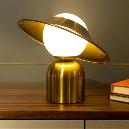 Modern LED Bedside Lamp with Gold Metal Frame and Elegant Glass Ball – Stylish Nightstand Lighting for Bedroom 1