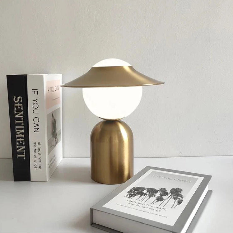 Luxury Gold Table Lamp with Glass Shade - Pexav