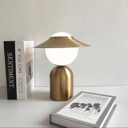 Luxury Gold Table Lamp with Glass Shade - Pexav