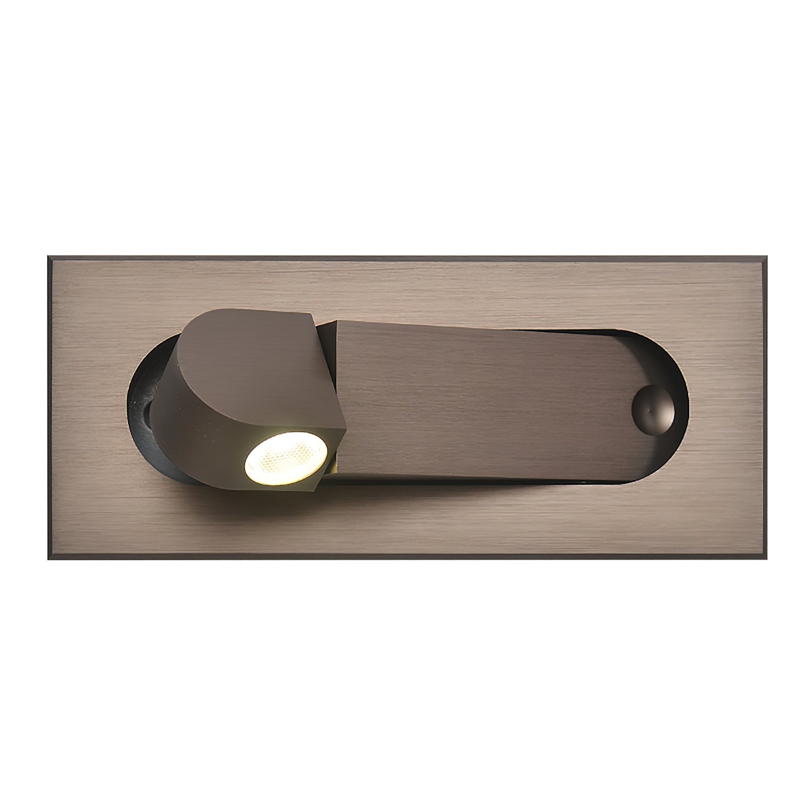 Modern wall-mounted light fixture with a metallic finish on a white background