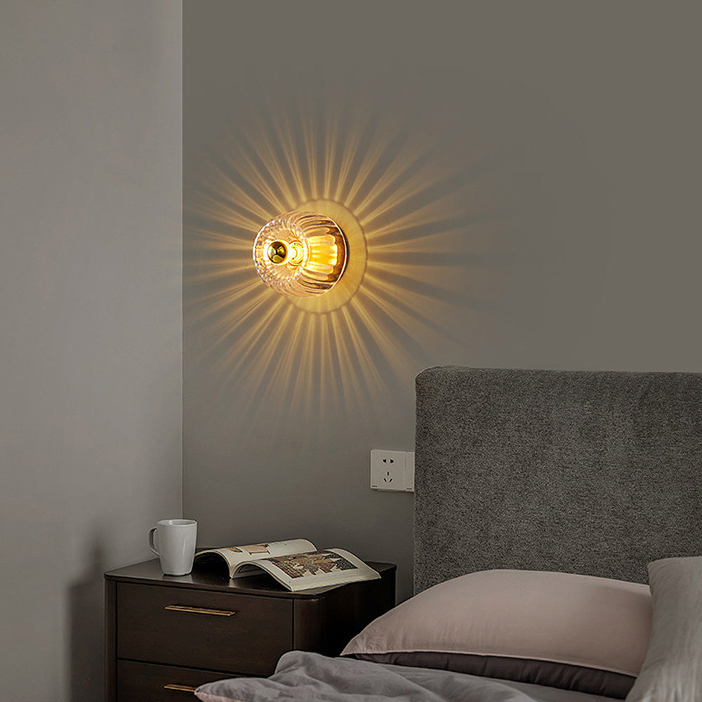 Modern LED Ceiling Light Fixture with Brass Accents – Elegant Glass Design for Home and Café 1