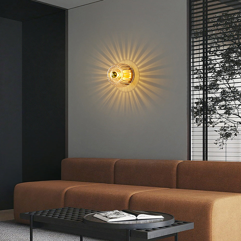 Modern LED Ceiling Light Fixture with Brass Accents – Elegant Glass Design for Home and Café 2