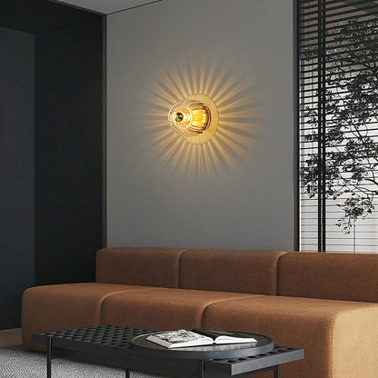 Modern LED Ceiling Light Fixture with Brass Accents – Elegant Glass Design for Home and Café 2
