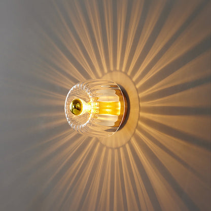 Modern LED Ceiling Light Fixture with Brass Accents – Elegant Glass Design for Home and Café 7