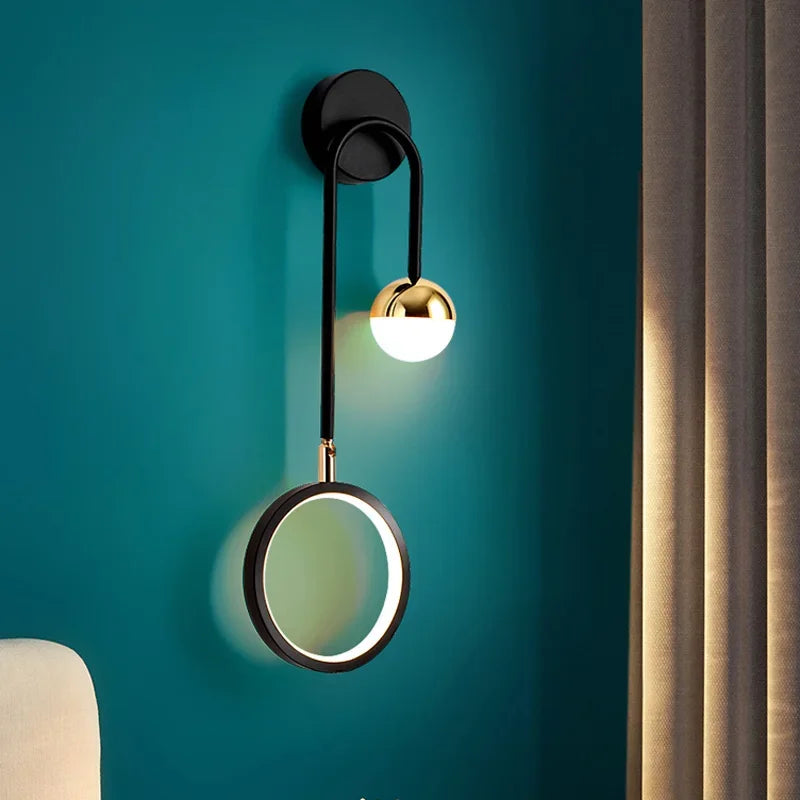 Modern LED Wall Light Sconce with Black and Gold Finish – Elegant Design for Bathroom and Home Decor 2