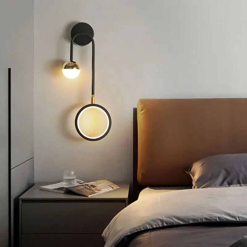 Modern LED Wall Light Sconce with Black and Gold Finish – Elegant Design for Bathroom and Home Decor 3