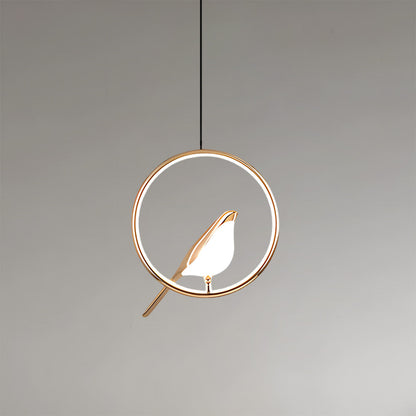 Sleek Metal Bird Shape Pendant Light Fixture - Pexav