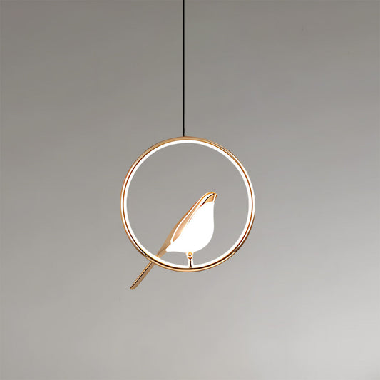 Sleek Metal Bird Shape Pendant Light Fixture - Pexav