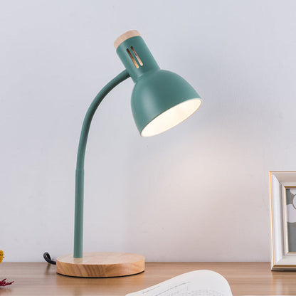Modern Minimalist Table Lamp with Adjustable Arm and Wooden Base – Stylish Bedroom and Living Room Lighting 2