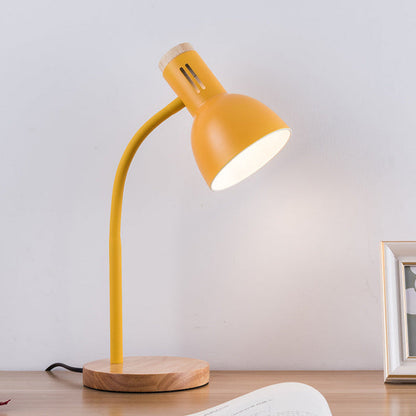 Modern Minimalist Table Lamp with Adjustable Arm and Wooden Base – Stylish Bedroom and Living Room Lighting 8