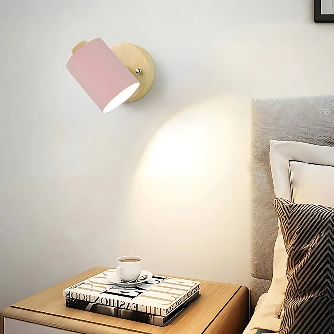 Simple Wooden LED Wall Light – Warm Bedroom Sconce - Pexav