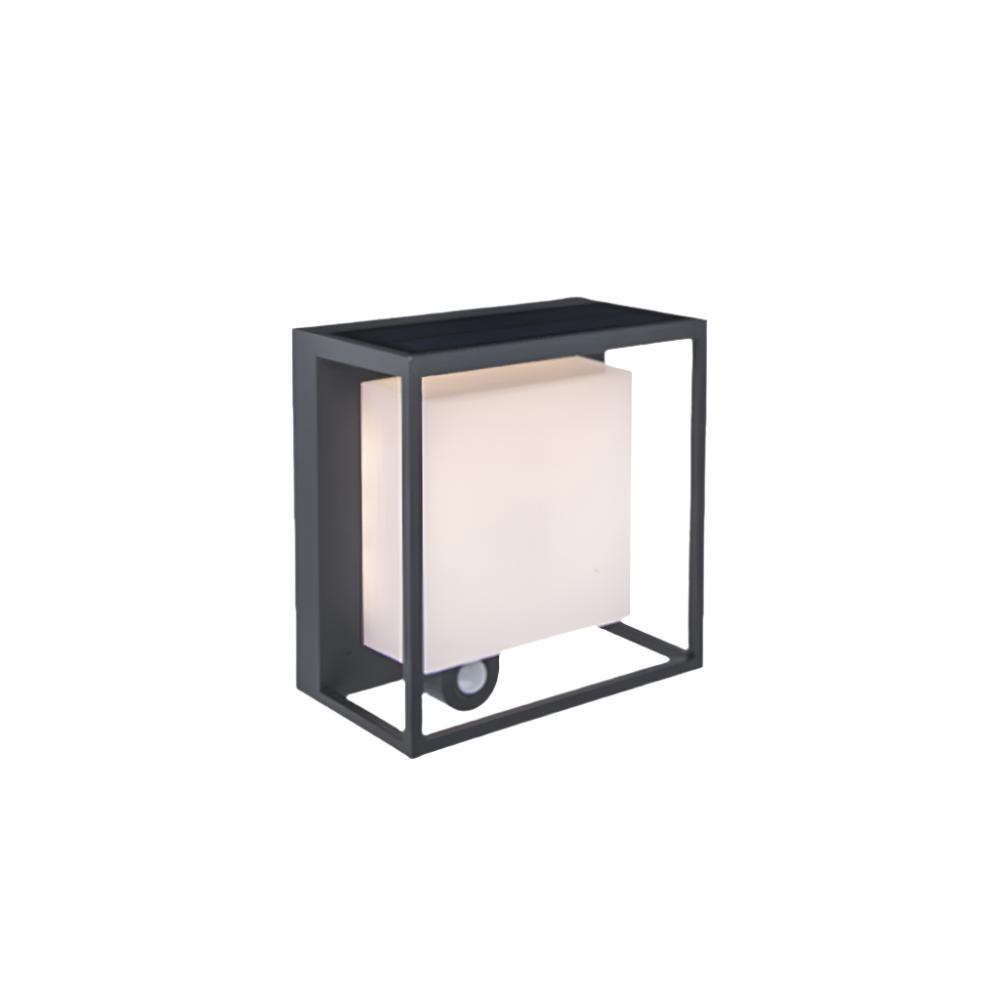 Outdoor Solar Wall Lamp - Black Weatherproof LED Light - Pexav