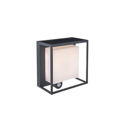 Outdoor Solar Wall Lamp - Black Weatherproof LED Light - Pexav
