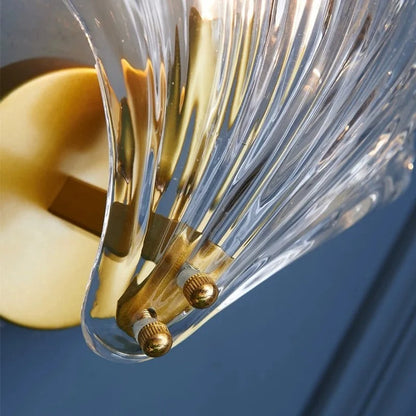 Modern Shell Glass Wall Light – Minimalist Coastal Sconce for Bedroom or Hallway