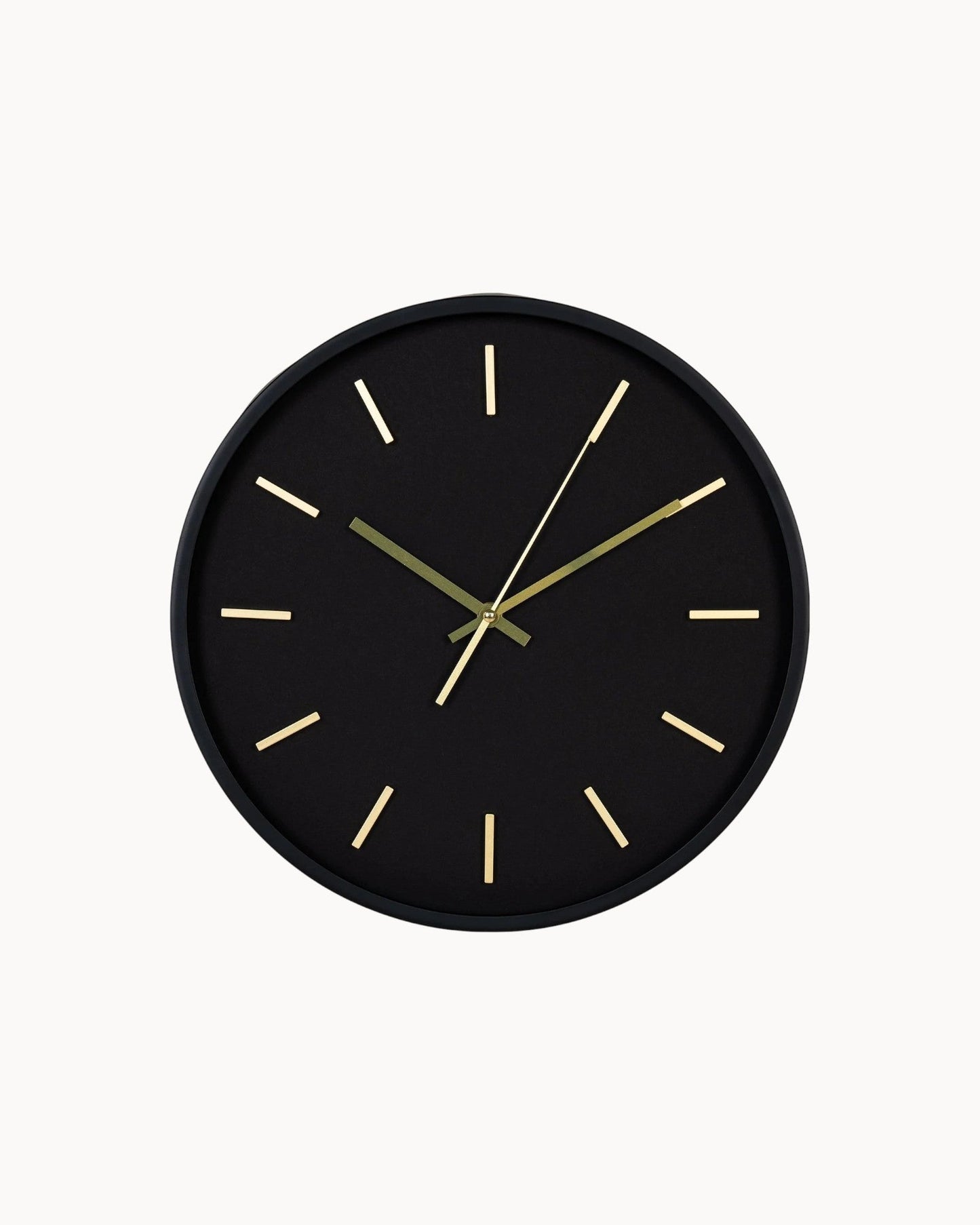 Simple Round Black Clock 35cm Diameter - Pexav