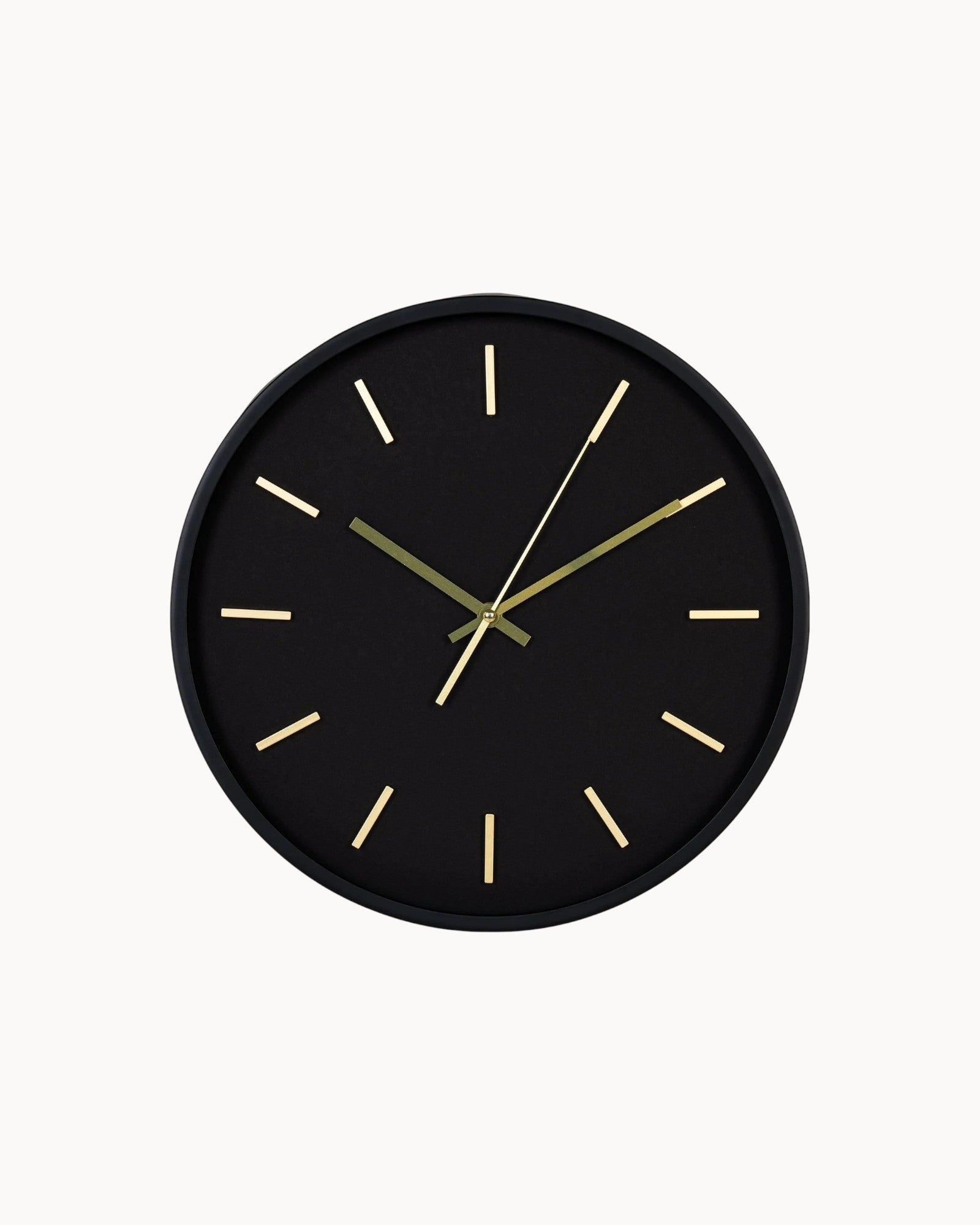 Simple Round Black Clock 35cm Diameter - Pexav