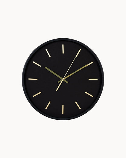 Simple Round Black Clock 35cm Diameter - Pexav