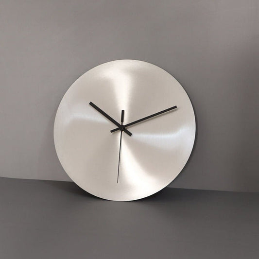Slim Metal Wall Clock - Contemporary Home Decor Timepiece - Pexav
