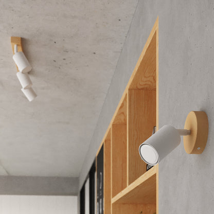 Modern White Wood and Steel Wall Lamp – Minimalist Indoor Wall Lights for Living Room and Bedroom 6