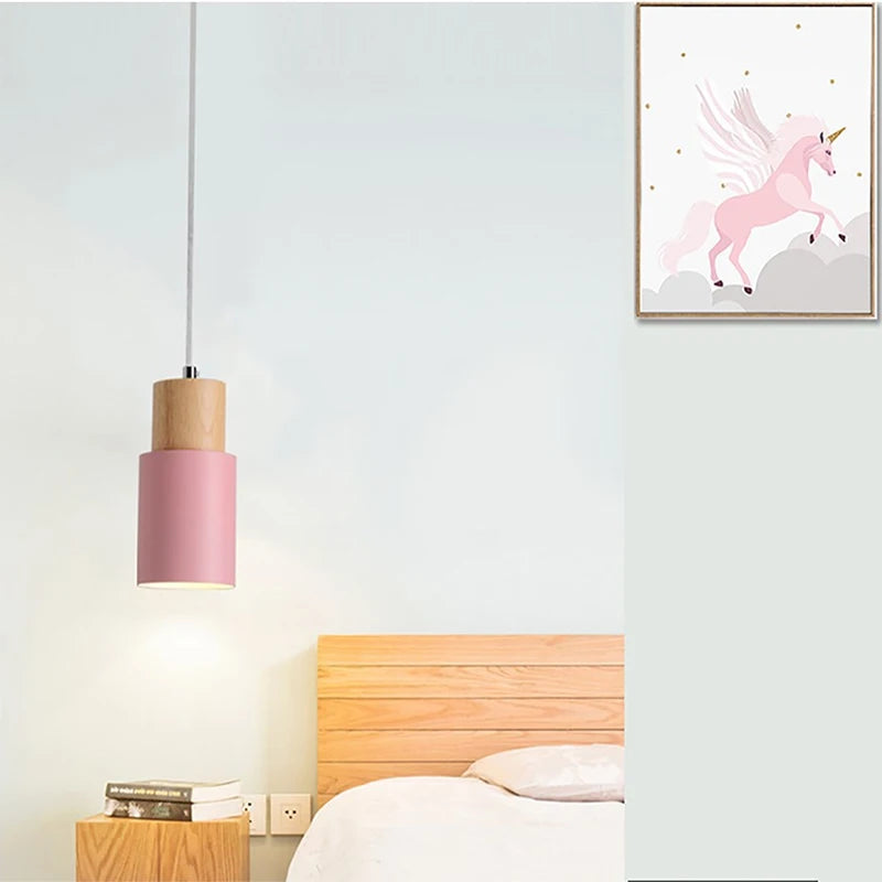Modern Wood Pendant Light with Adjustable Height – LED Macaron Design for Kitchen and Living Room 8