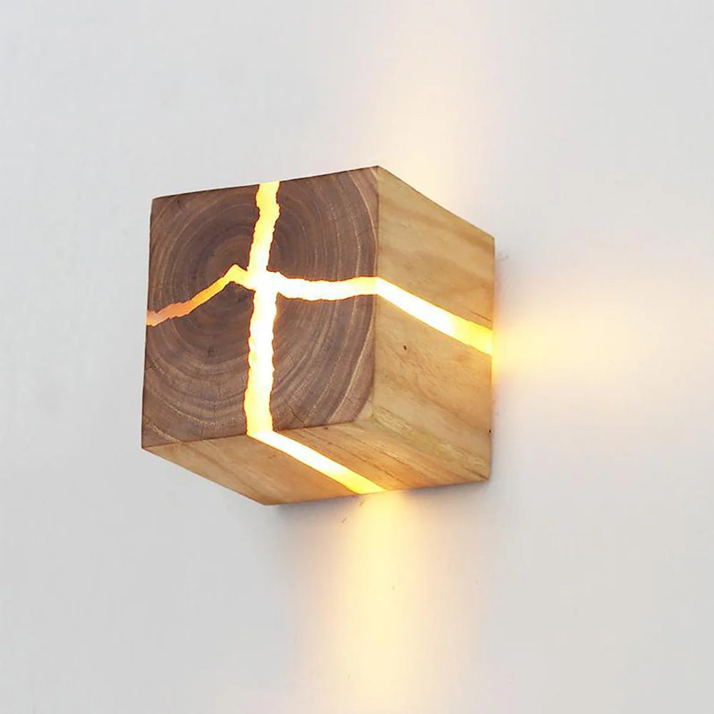 Rustic Wooden LED Wall Sconce - Pexav