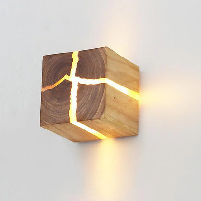 Rustic Wooden LED Wall Sconce - Pexav