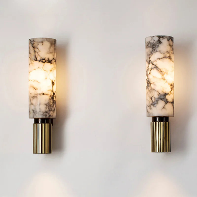 Classic Marble LED Wall Lamp with Warm Soft Light