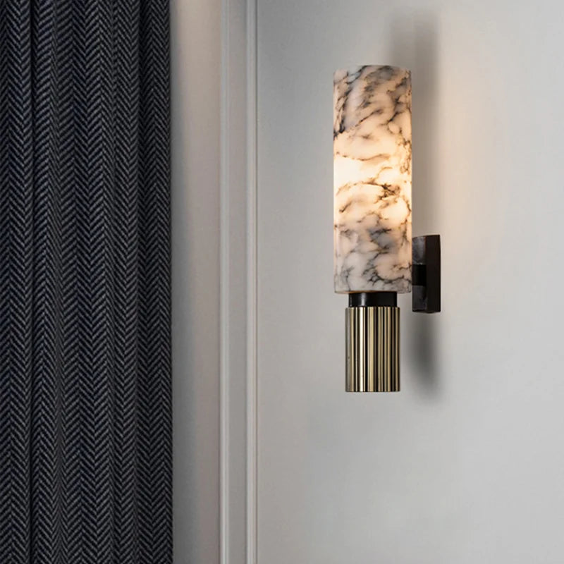 Classic Marble LED Wall Lamp with Warm Soft Light
