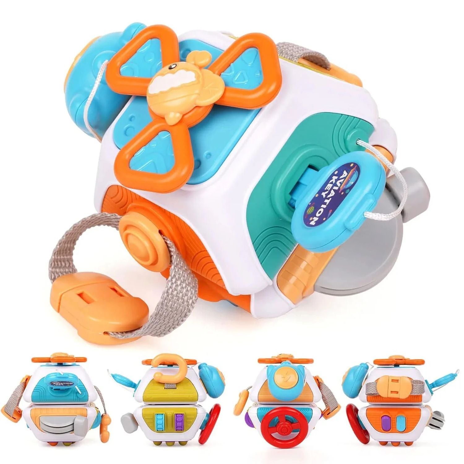 Wooden Activity Cube Toy for Kids Fine Motor Skills - Pexav