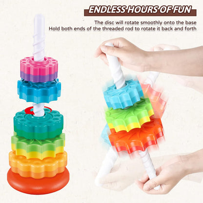 Montessori Rainbow Stacking Toy, Safe Educational Toy for Toddlers Ages 1+