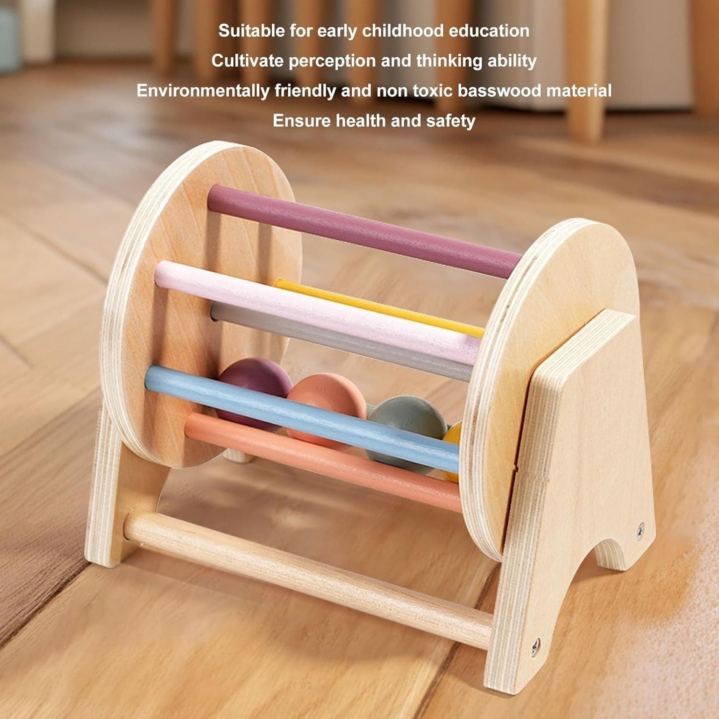 Montessori Wooden Ball Tracker Toy with Color and Shape Recognition, Fine Motor Skill Development, Safe for Months 7+
