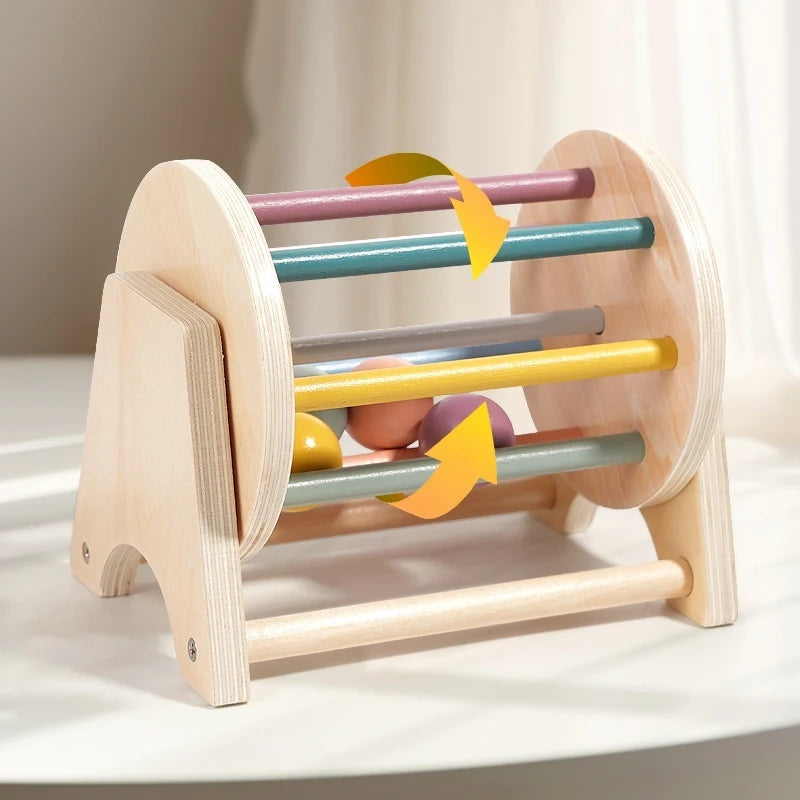 Montessori Wooden Ball Tracker Toy with Color and Shape Recognition, Fine Motor Skill Development, Safe for Months 7+