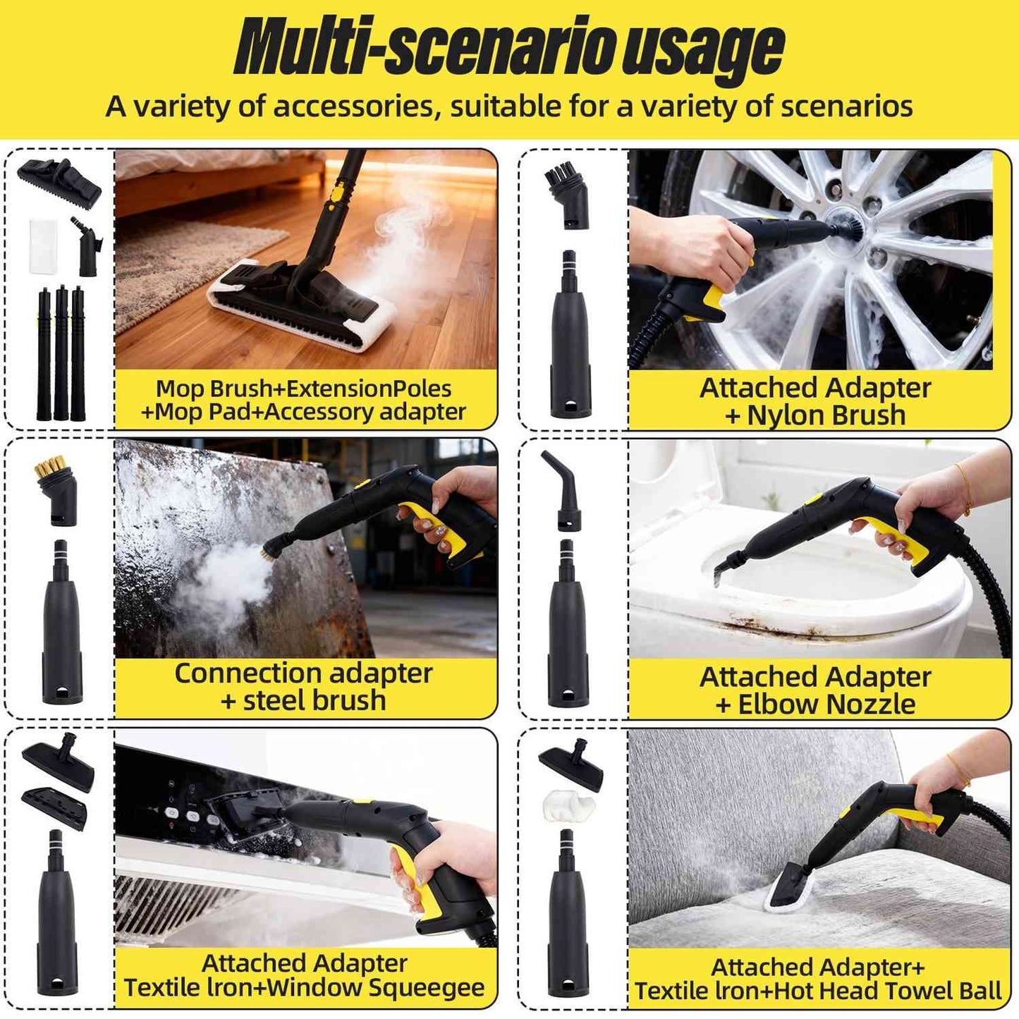 Multi-Purpose Steam Cleaner – Powerful Surface Cleaning Machine with Long Power Cable, Removes Grease & Grime in Kitchen