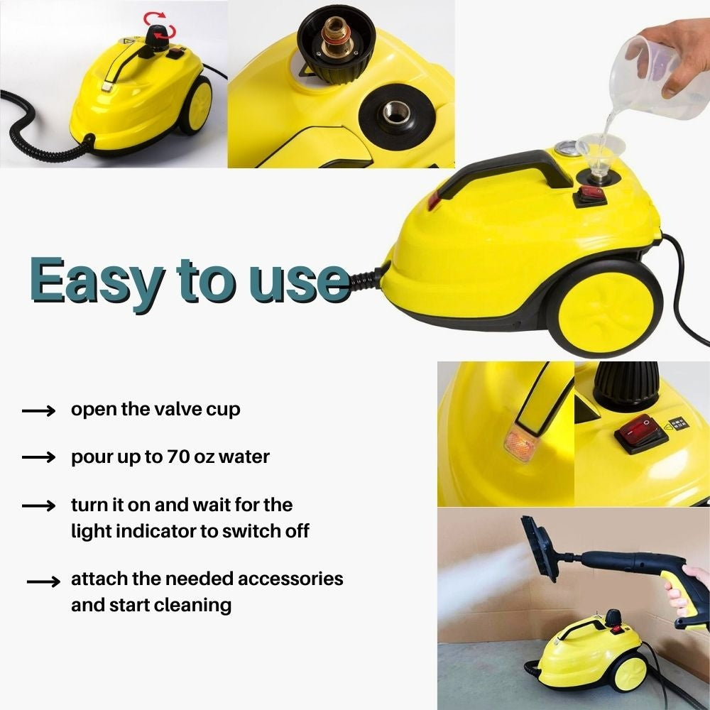 Multi-Purpose Steam Cleaner – Powerful Surface Cleaning Machine with Long Power Cable, Removes Grease & Grime in Kitchen