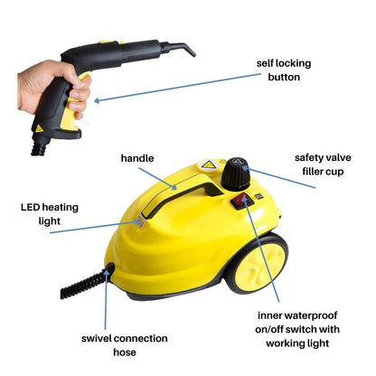Multi-Purpose Steam Cleaner – Powerful Surface Cleaning Machine with Long Power Cable, Removes Grease & Grime in Kitchen