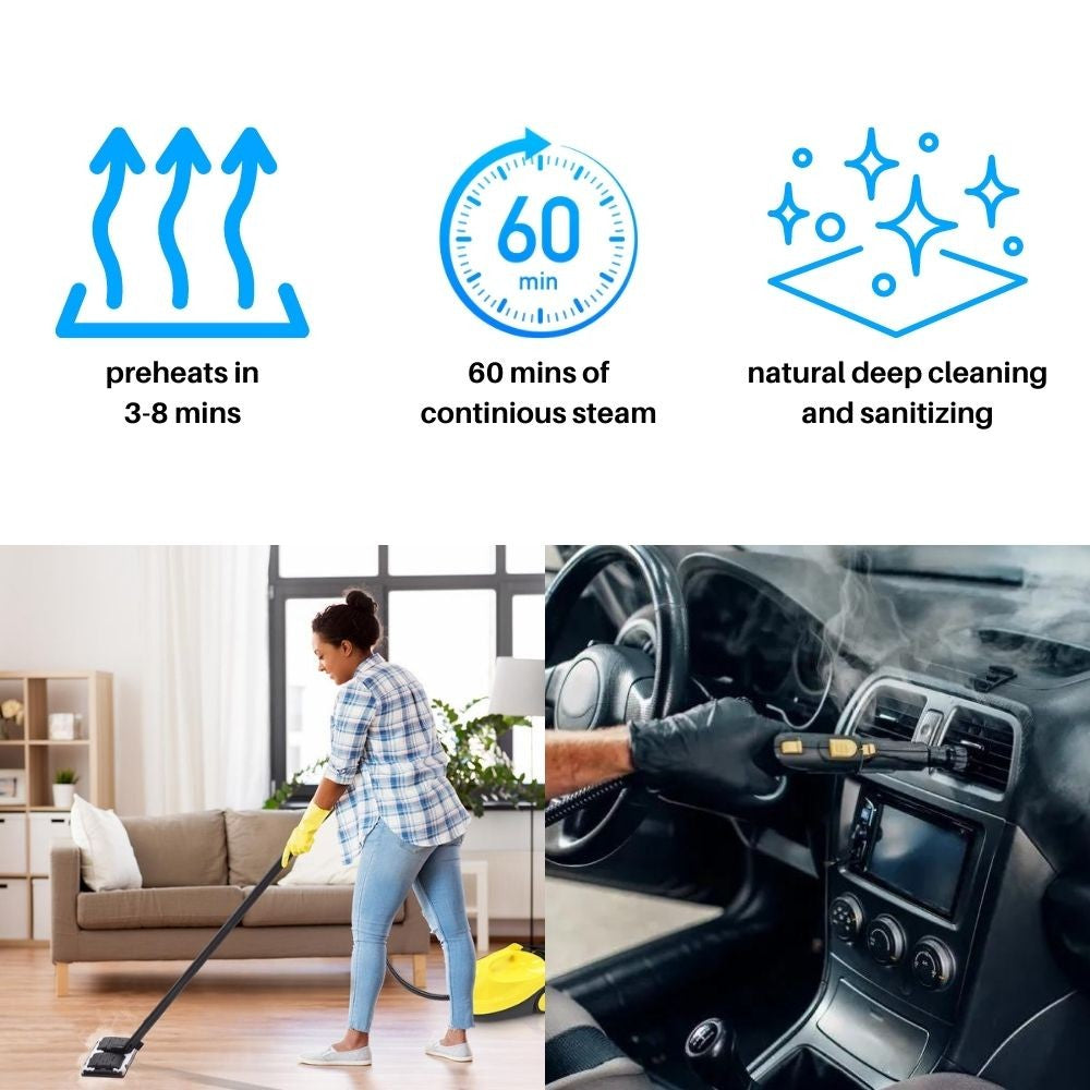 Multi-Purpose Steam Cleaner – Powerful Surface Cleaning Machine with Long Power Cable, Removes Grease & Grime in Kitchen
