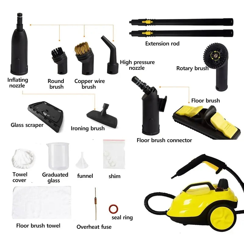 Multi-Purpose Steam Cleaner – Powerful Surface Cleaning Machine with Long Power Cable, Removes Grease & Grime in Kitchen