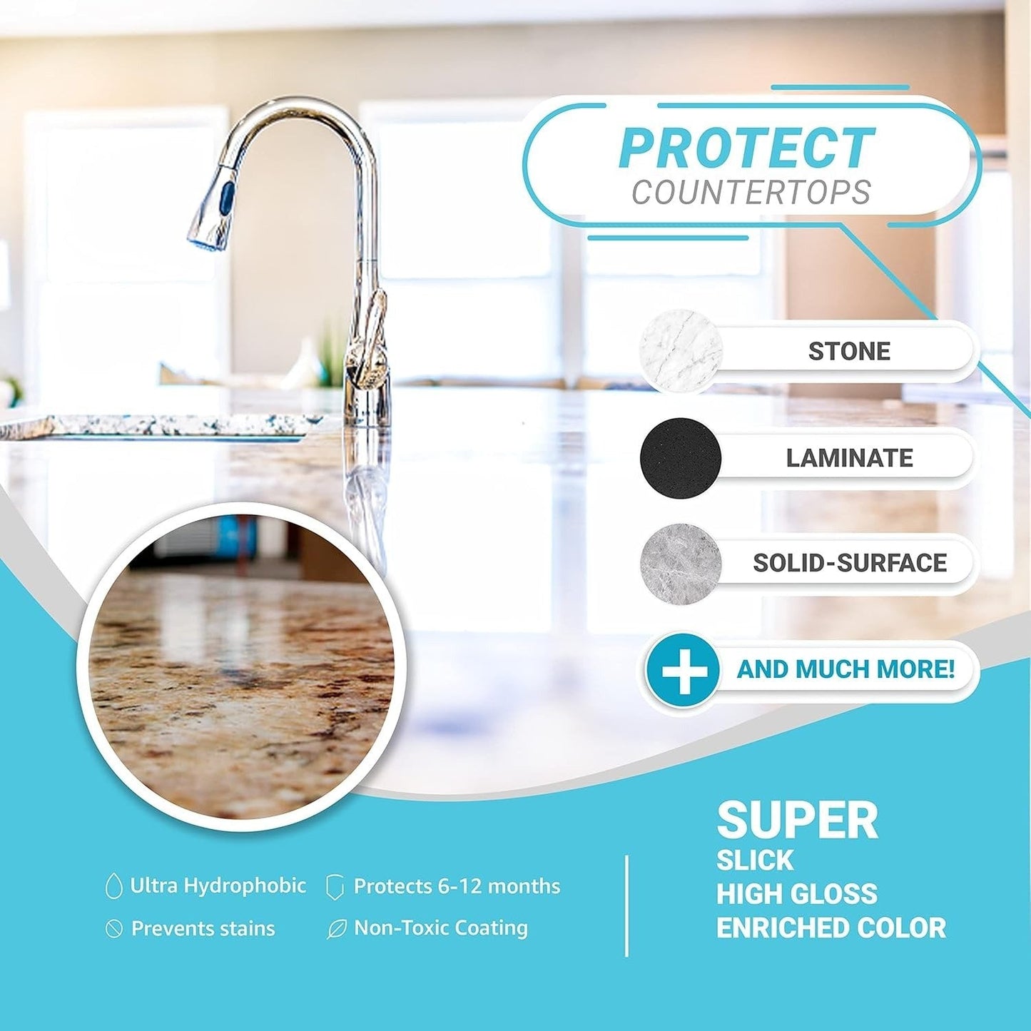 Multi-Surface Ceramic Coating Spray with Ultra Hydrophobic Protection, Stain & Water-Resistant, Long-Lasting