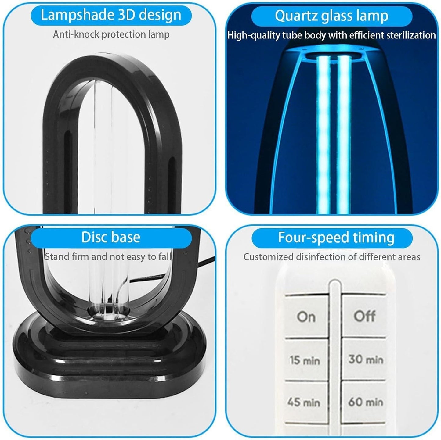 Multi-Surface UV Disinfection Lamp with Ozone & Ozone-Free Modes, Air Purification Function and Remote Control