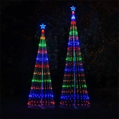 Multicolor LED Animated Outdoor Christmas Tree Lightshow with IP44 Waterproof,  Vibrant Multicolor Lighting