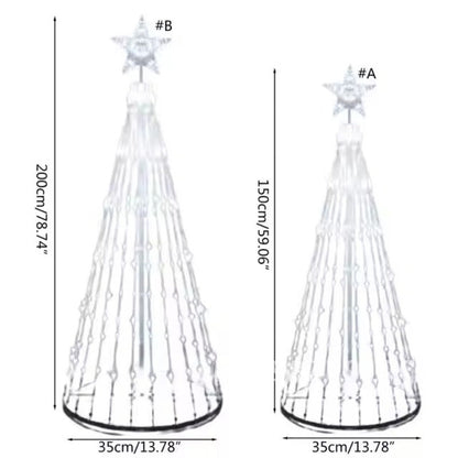 Multicolor LED Animated Outdoor Christmas Tree Lightshow with IP44 Waterproof,  Vibrant Multicolor Lighting