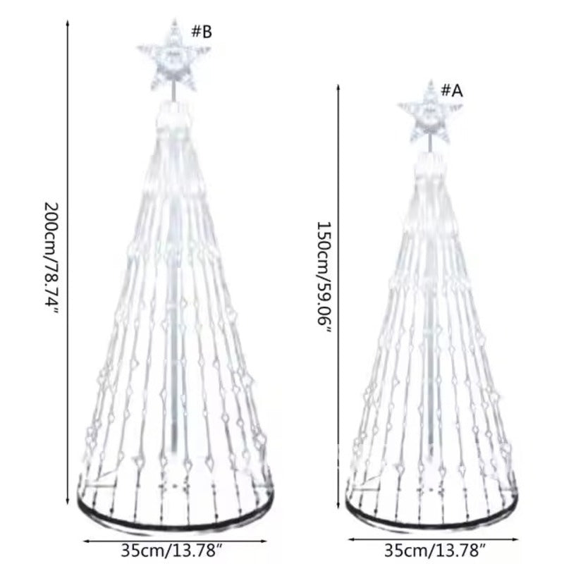 Multicolor LED Animated Outdoor Christmas Tree Lightshow with IP44 Waterproof,  Vibrant Multicolor Lighting