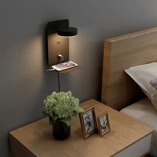 Versatile Bedside Wall Lamp with USB Charger - Pexav