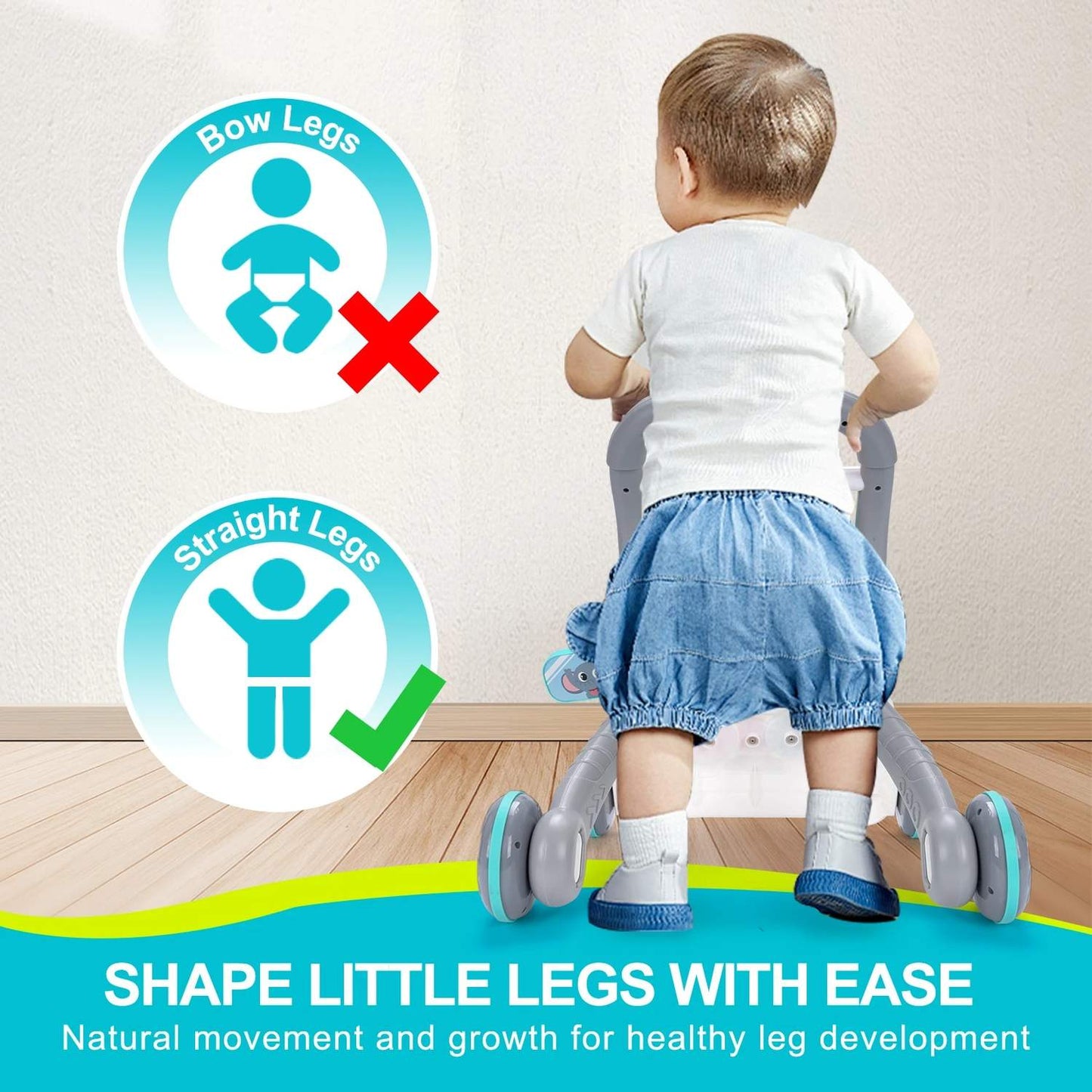 Multifunctional Push Walker Toy with Sound, Lights, Drawing Board, and Activity Panel, Safe for Ages 1+