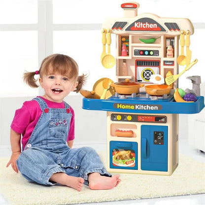 Fun Kids Play Kitchen Set with Lights and Sounds - Pexav